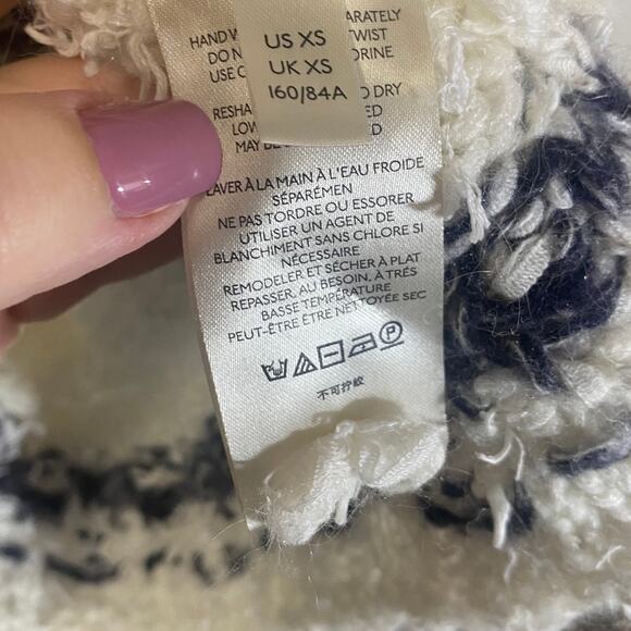 Anthropologie Pilcro Petra Ivory Grey Feathered Oversized Cozy Sweater Sz XS - Picture 8 of 15